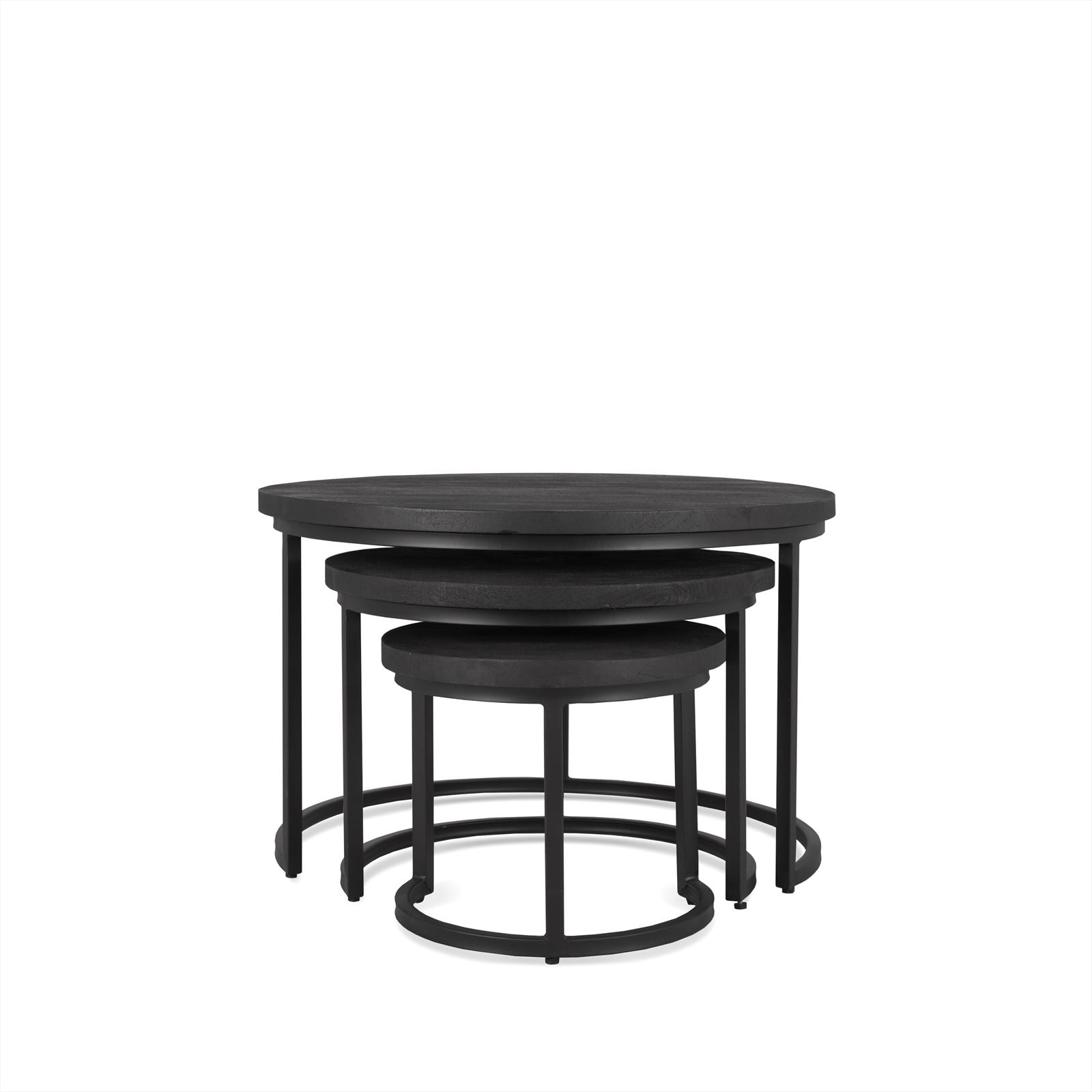 Salontafel Rylee Zwart Set van 3 - Afbeelding 2
