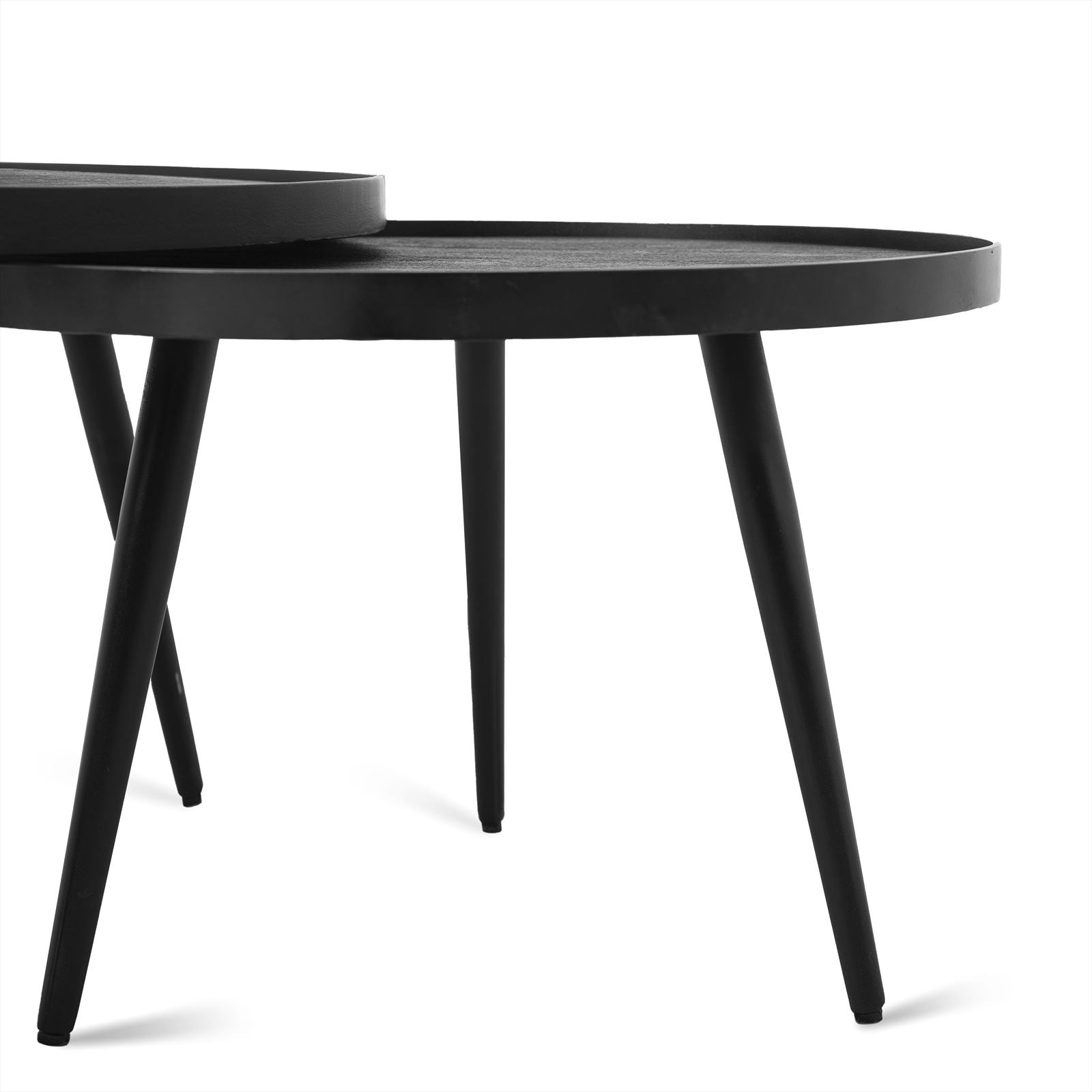 Salontafel Rond Zwart Set van 2 - Afbeelding 3
