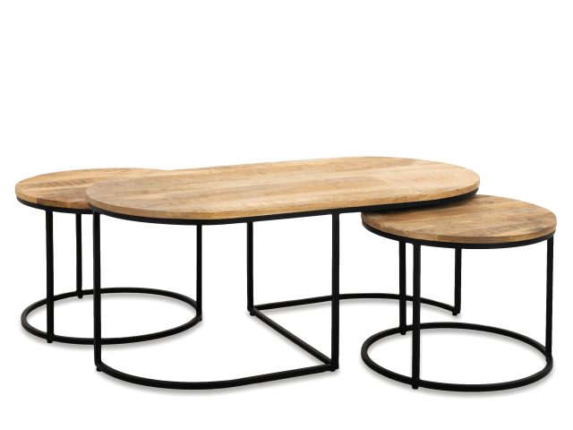 Salontafel Rond en Ovaal Set van 3