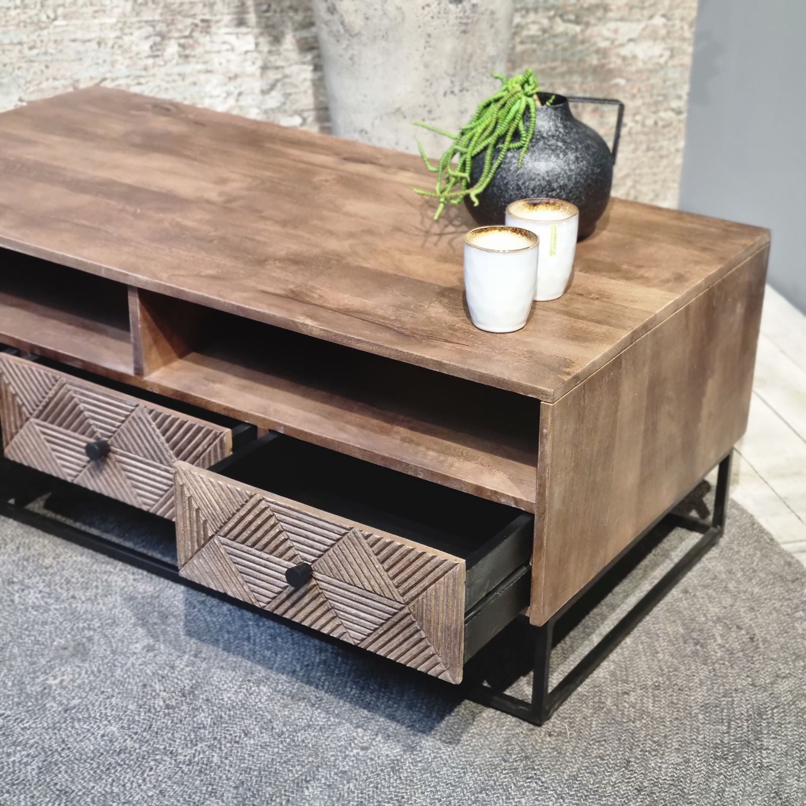 Jasmin 3 Drawer Coffee Table 120 - Afbeelding 3