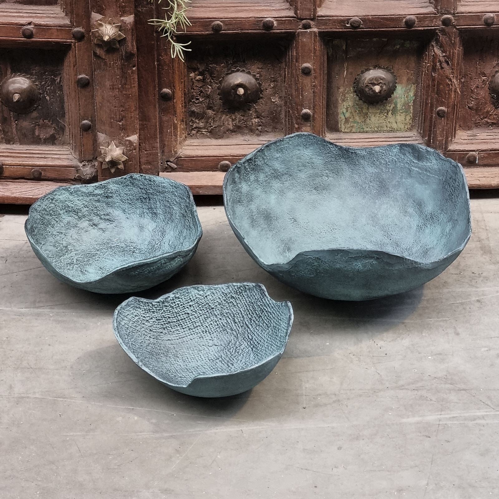 Schaal Decoratief Blauw Patina Middel - Afbeelding 3