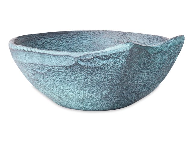 Schaal Decoratief Blauw Patina Groot