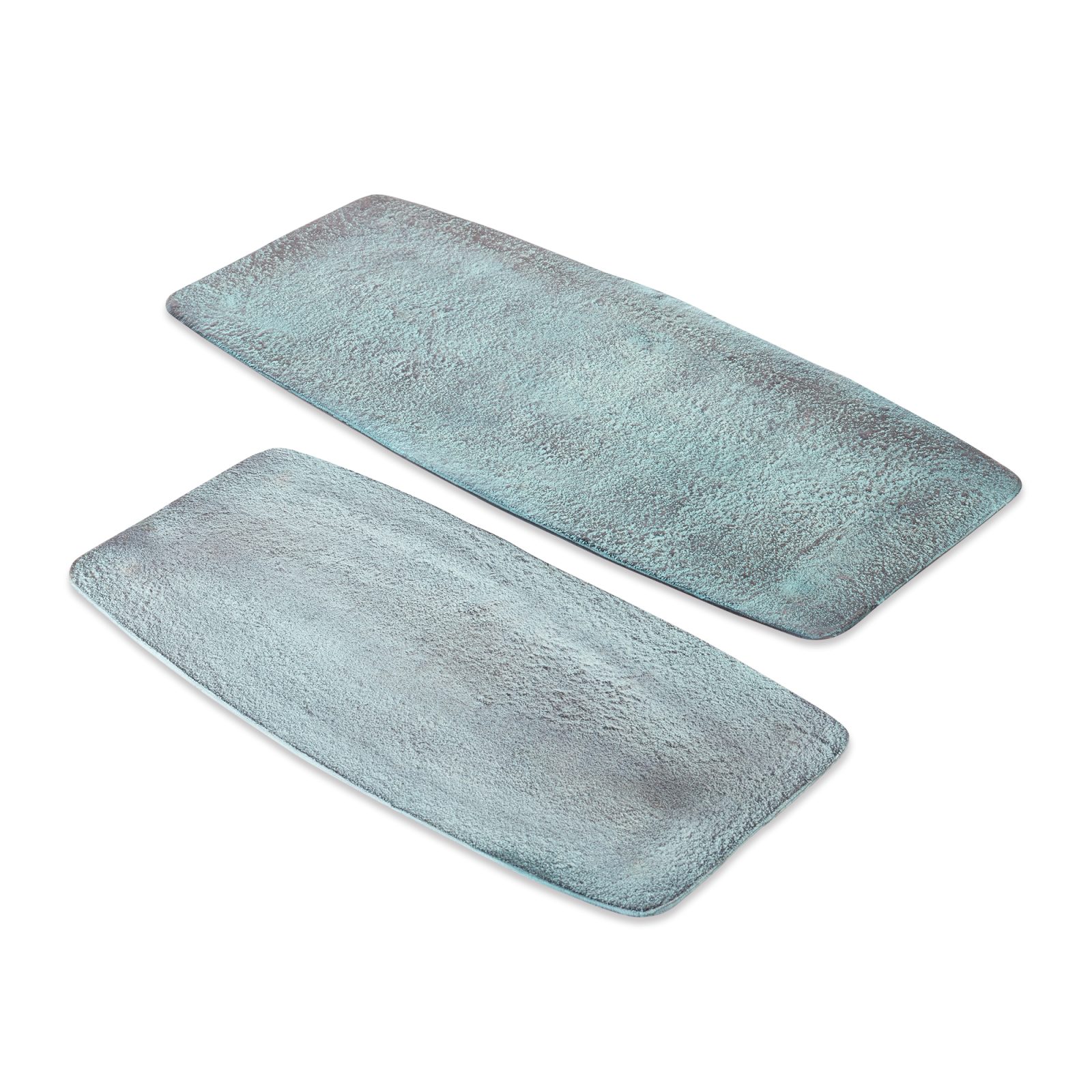 Bord Rechthoek Decoratief Blauw Patina Groot - Afbeelding 2