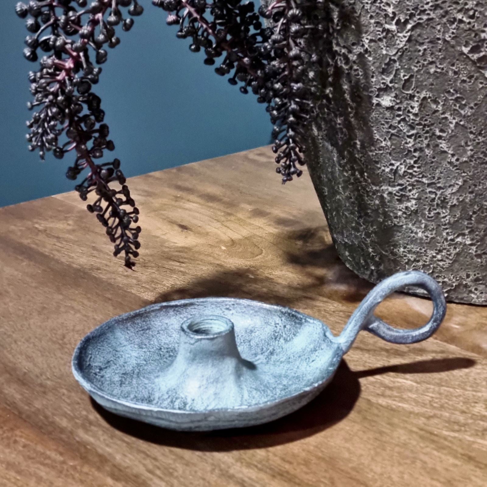 Kandelaar Blauw Patina