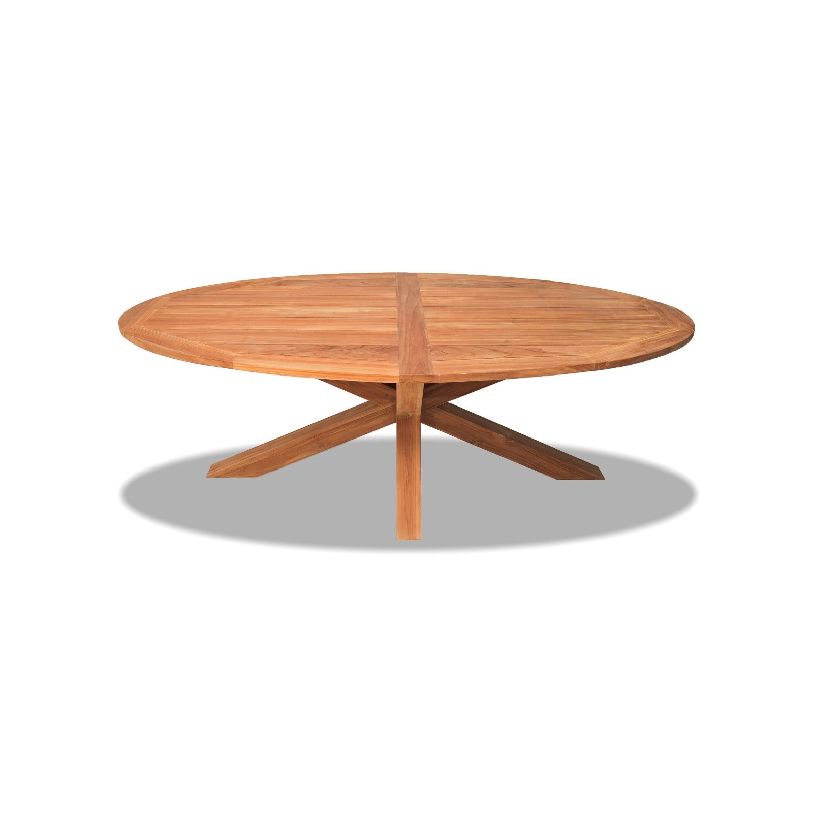 Tuintafel ovaal Teak met houten kruisonderstel 220 cm - Afbeelding 2