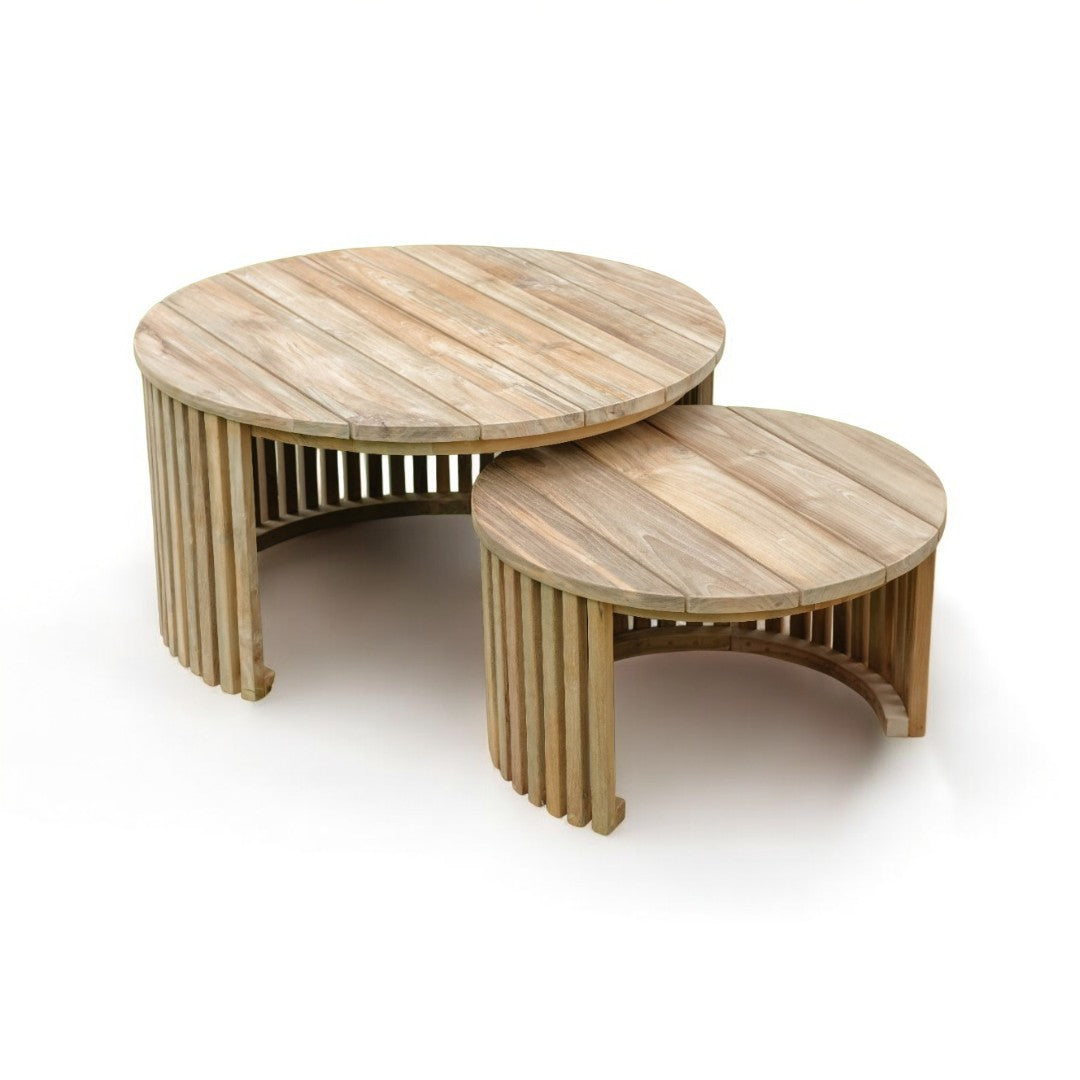 Tuin Bijzettafel Negara Teak Set Van 2