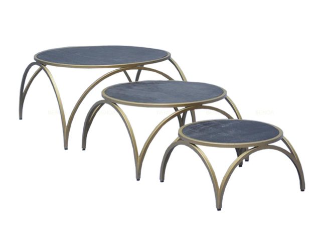 Salontafel Rond Messing Set van 3