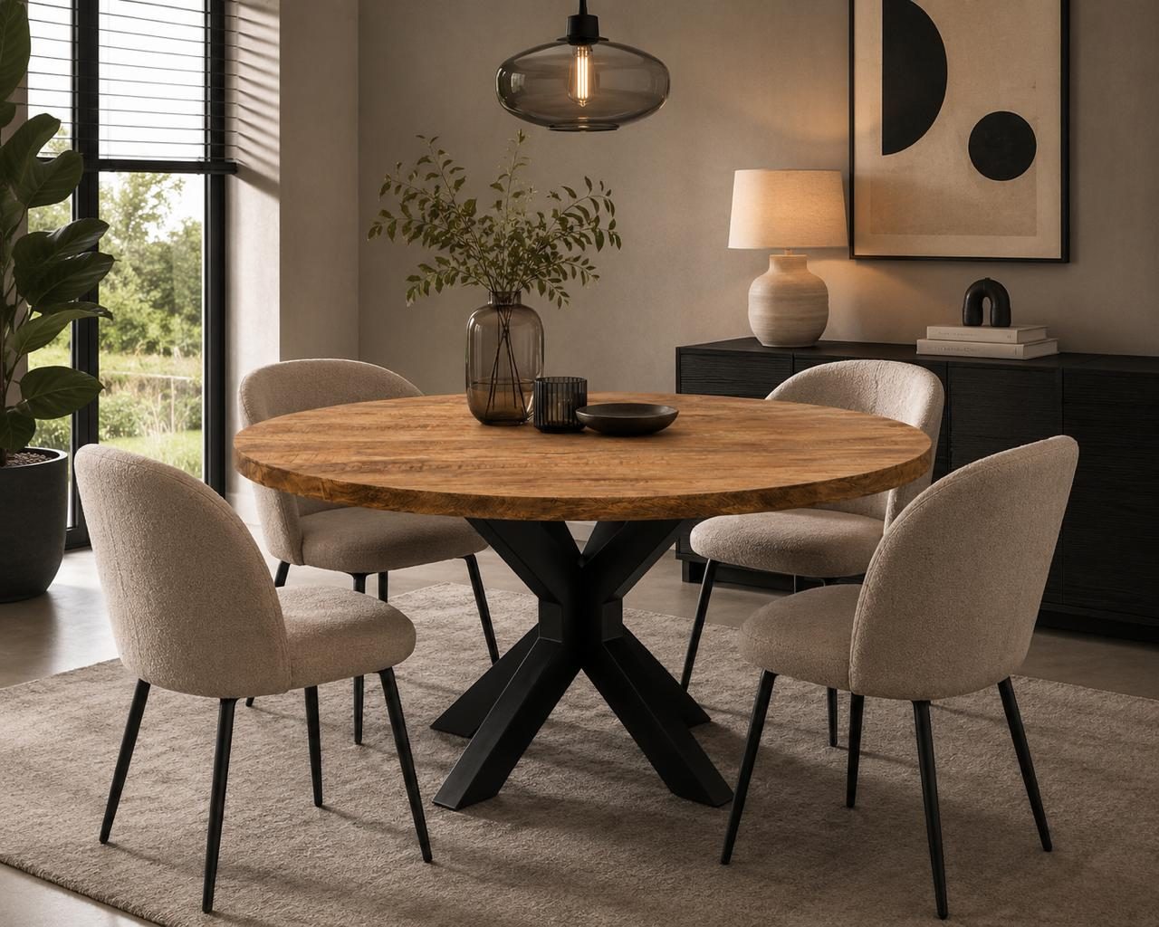 Eetkamertafel Rond Mango 140 - Afbeelding 2
