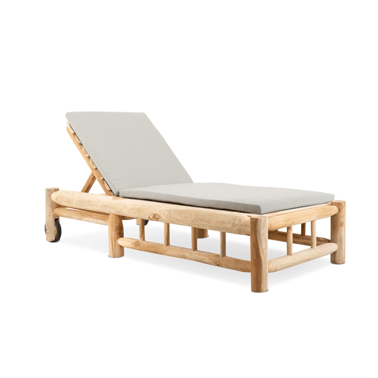 Ligstoel met Wielen Barney Teak - Afbeelding 3