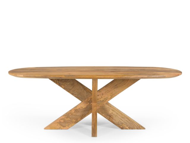 Salontafel Deens Ovaal Runa met Houten Onderstel 130