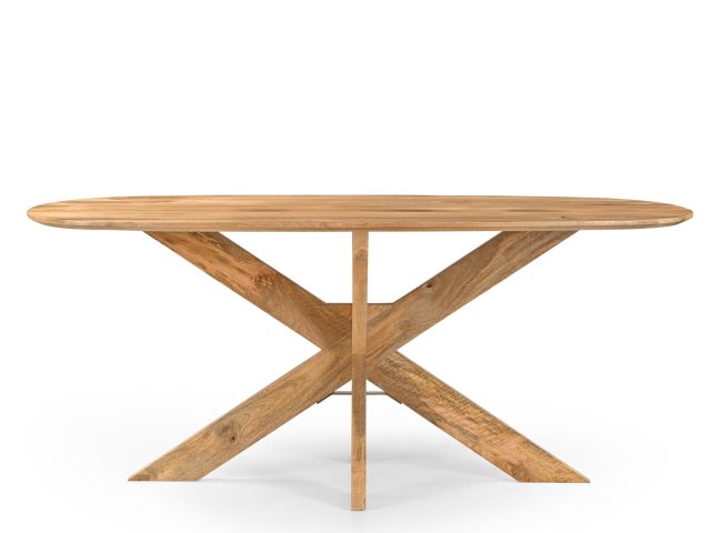 Eettafel Deens Ovaal Runa met Houten Onderstel 180